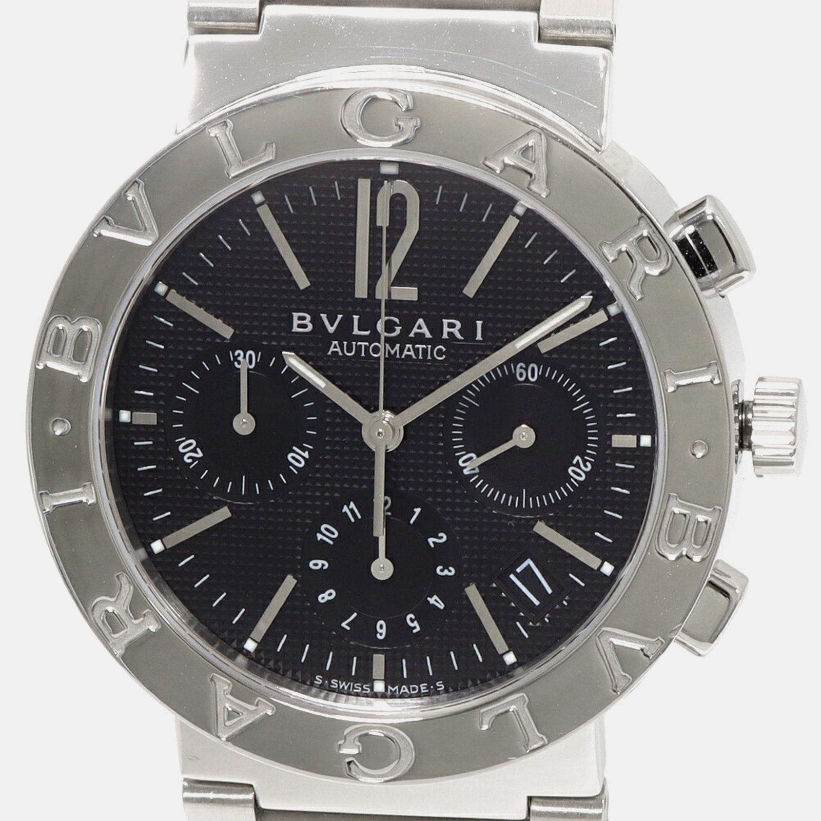 luxury-men-bvlgari-used-watches-p1095546-005 Bvlgari Black Stainless Steel Diagono BB38SSCH Automatic Men's Wristwatch 38 mm - Image 1