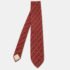 Celine Vintage Red Diagonal Striped Printed Silk Tie