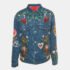 Gucci Blue Floral Embroidered Denim Jacket L