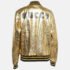 Gucci Gold Metallic Stars Print Crinkle Leather Bomber Jacket XS - Image 2
