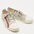 Gucci Grey/White Fabric and Leather Low Top Sneakers Size 44.5 - Image 4