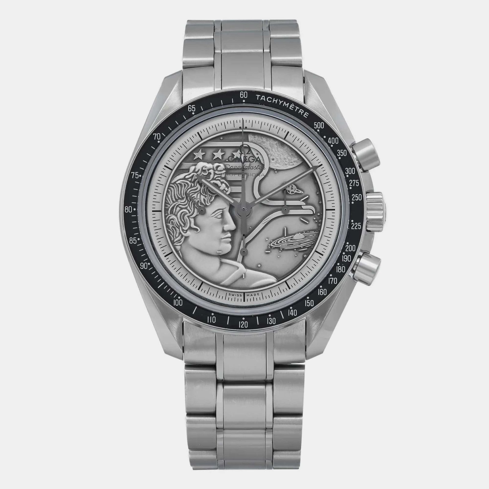 luxury-men-omega-used-watches-p1099275-006 Omega Silver Stainless Steel Speedmaster Apollo XVII 311.30.42.30.99.002 Manual Winding Men's Wristwatch 42 mm - Image 1