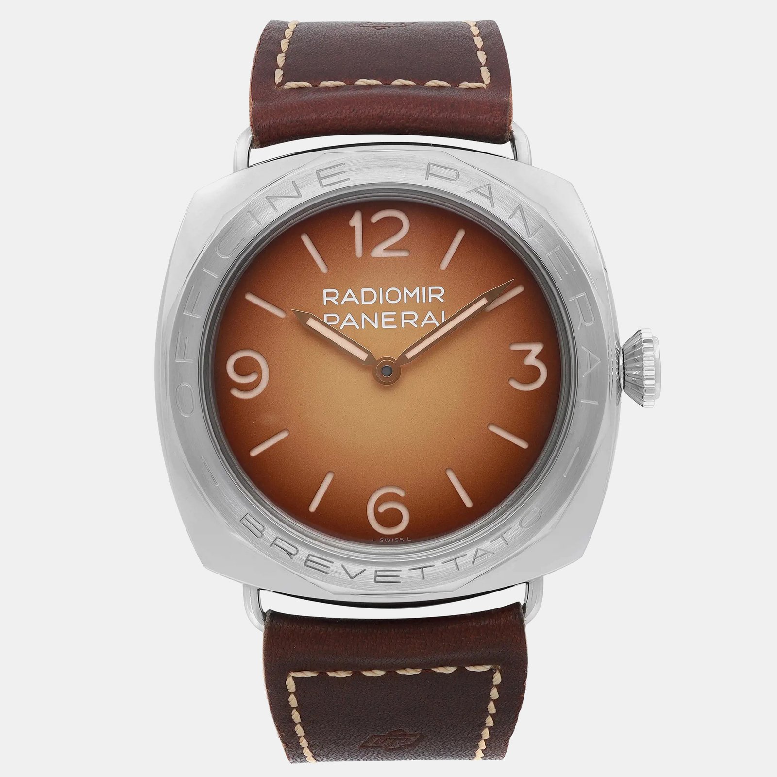 luxury-men-panerai-used-watches-p1099167-001 Panerai Brown Stainless Steel Radiomir 3 Days PAM00687 Manual Winding Men's Wristwatch 47mm - Image 1