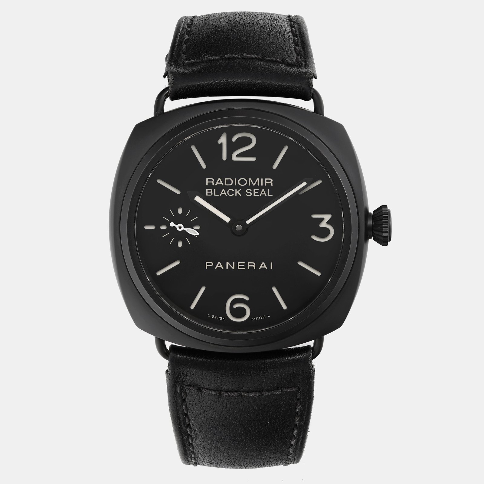 Stacked from 20 images. Method=A (R=8,S=4) Panerai Black Ceramic Radiomir Black Seal PAM00292 Manual Winding Men's Wristwatch 45mm - Image 1