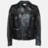 Saint Laurent Paris Black Leather Zipper Detail Biker Jacket XL