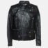 Saint Laurent Paris Black Leather Zipper Detail Biker Jacket XL - Image 2