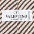Valentino Cream & Brown Striped Silk Traditional Tie - Image 3