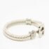 Aigner Braided Leather Silver Tone Bracelet - Image 2