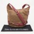 Aigner Beige/Pink Signature Canvas and Croc Embossed Leather Hobo - Image 11