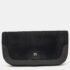 Aigner Black Suede And Leather Logo Flap Clutch
