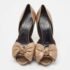 Alexander McQueen Gold Leather Peep Toe Pumps Size 37.5 - Image 3
