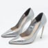 Alexander McQueen Metallic Leather Pointed Toe Pumps Size 38.5 - Image 2