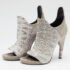 Alexander Wang Grey Lizard Embossed Leather and Suede Devon Graphic Ankle Boots Size 39 - Image 2