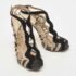 Alexandre Birman Black Suede and Python Leather Cut Out Slingback Sandals Size 40 - Image 4
