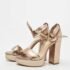Alexandre Birman Metallic Leather Celine Sandals Size 38 - Image 2