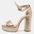 Alexandre Birman Metallic Leather Celine Sandals Size 38