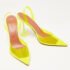 Amina Muaddi Yellow PVC Holli Glass Slingback Pumps Size 40.5 - Image 4