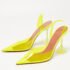 Amina Muaddi Yellow PVC Holli Glass Slingback Pumps Size 40.5 - Image 2
