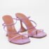 Amina Muaddi Purple Leather Naima Sandals Size 37 - Image 4