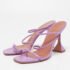 Amina Muaddi Purple Leather Naima Sandals Size 37 - Image 2