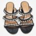 Aquazzura Black Suede and Canvas Love Story Slide Sandals Size 37.5 - Image 3