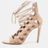 Aquazzura Dusty Pink Leather Amazon Sandals Size 39