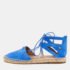 Aquazzura Blue Suede Belgravia Espadrille Flats Size 36.5