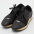 Balenciaga Black Leather and Glitter Fabric Race Runner Sneakers Size 38 - Image 2
