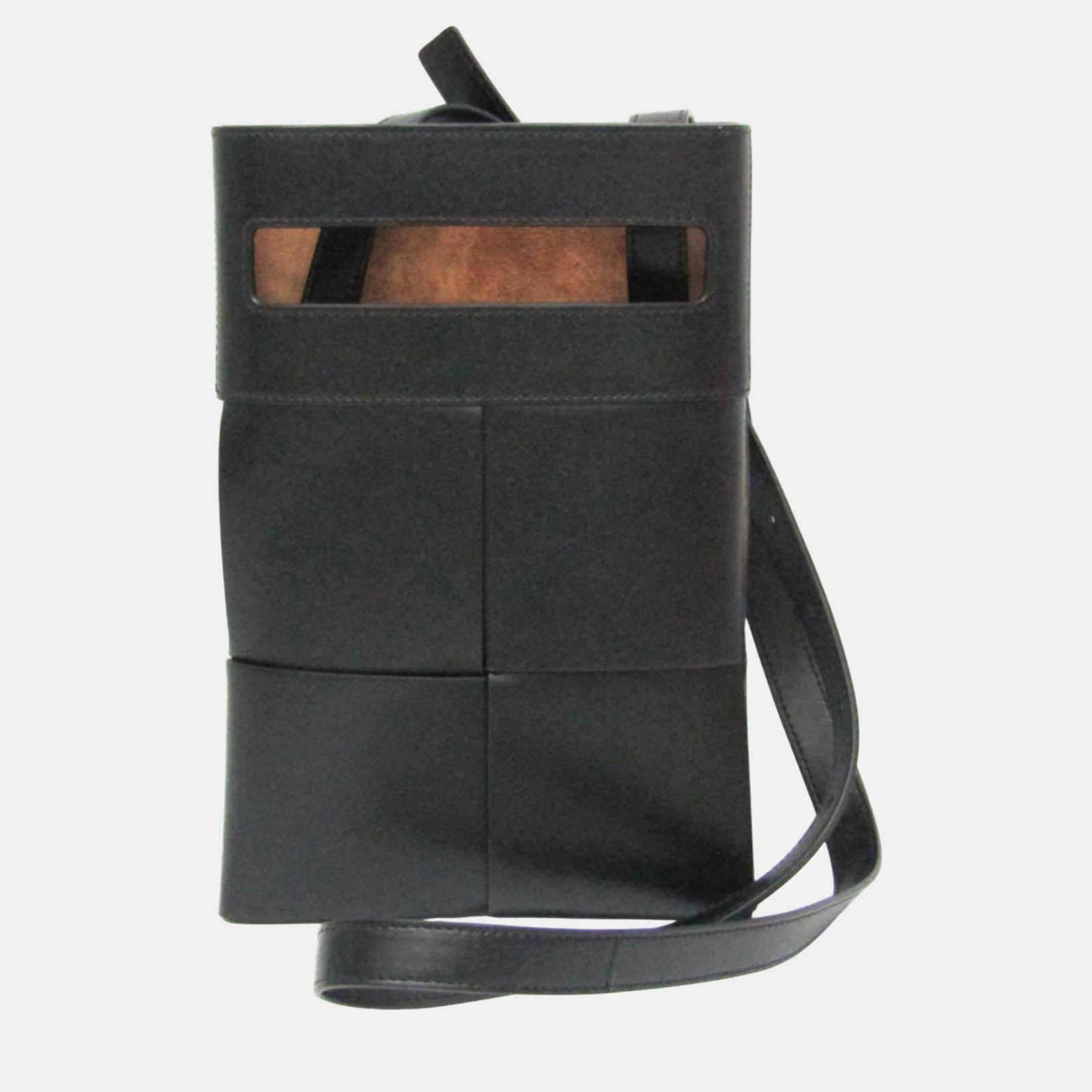 luxury-women-bottega-veneta-used-handbags-p1091008-002 Bottega Veneta Black Leather Maxi Intrecciato Shoulder Bag - Image 1