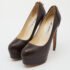 Brian Atwood Brown Leather Chain Heel Platform Pumps Size 38.5 - Image 2