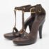 Burberry Brown Leather T Ankle Strap Platform Sandals Size 38 - Image 2