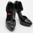 Burberry Black Patent Leather Pleated T Strap Pumps Size 39 - Image 4