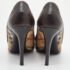 Burberry Beige/Brown Haymarket Check Canvas and Brogue Leather Peep Toe Pumps Size 39 - Image 5