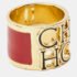 Carolina Herrera CH Enamel Gold Tone Ring Size 54 - Image 4