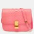Celine Neon Pink Python Classic Box Flap Crossbody Bag