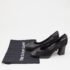 Celine Black Leather and Suede Block Heel Pumps Size 35.5 - Image 9