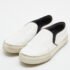 Celine White/Black Leather Slip On Sneakers Size 37 - Image 2