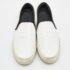 Celine White/Black Leather Slip On Sneakers Size 37 - Image 3