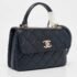 Chanel Navy Blue Quilted Leather Small Trendy CC Top Handle Bag - Image 3
