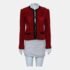 Chanel Red/Black Vintage Velvet Jacket M - Image 2