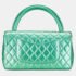 Chanel Metallic Green Lambskin Leather Quilted Top Handle Bag - Image 4