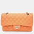 Chanel Orange Lambskin Medium Classic Flap Bag