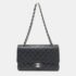 Chanel Black Leather Medium Classic Double Flap Shoulder Bags