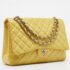 Chanel Yellow Quilted Leather Maxi Classic Single Flap Bag - Image 3