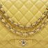 Chanel Yellow Quilted Leather Maxi Classic Single Flap Bag - Image 5