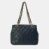 Chanel Black Caviar Leather CC Timeless Shopping Tote Bag