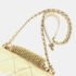 Chanel Gold Quilted Lambskin Mini Crystal Logo Letters Chain Handle Flap Bag - Image 7