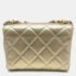 Chanel Gold Quilted Lambskin Mini Crystal Logo Letters Chain Handle Flap Bag - Image 2