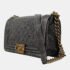Chanel Metallic Grey Leather Medium Boy Bag - Image 3