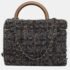Chanel Multicolor/ Brown Tweed Vanity Case Wood Handle Bag - Image 4